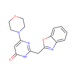 O=c1cc(N2CCOCC2)nc(Cc2nc3ccccc3o2)[nH]1 ZINC000084705989