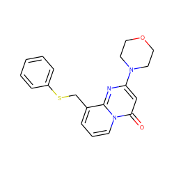 O=c1cc(N2CCOCC2)nc2c(CSc3ccccc3)cccn12 ZINC000473130856