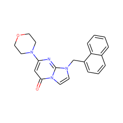 O=c1cc(N2CCOCC2)nc2n(Cc3cccc4ccccc34)ccn12 ZINC000073295824