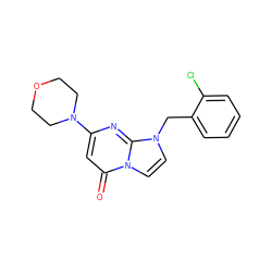 O=c1cc(N2CCOCC2)nc2n(Cc3ccccc3Cl)ccn12 ZINC000073311482