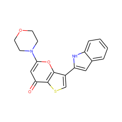 O=c1cc(N2CCOCC2)oc2c(-c3cc4ccccc4[nH]3)csc12 ZINC000101661836