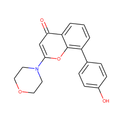 O=c1cc(N2CCOCC2)oc2c(-c3ccc(O)cc3)cccc12 ZINC000013677245