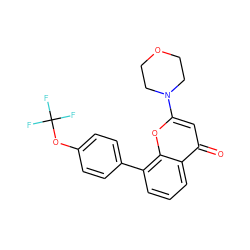 O=c1cc(N2CCOCC2)oc2c(-c3ccc(OC(F)(F)F)cc3)cccc12 ZINC000013677218