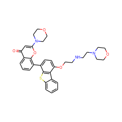 O=c1cc(N2CCOCC2)oc2c(-c3ccc(OCCNCCN4CCOCC4)c4c3sc3ccccc34)cccc12 ZINC000101696444