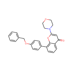 O=c1cc(N2CCOCC2)oc2c(-c3ccc(OCc4ccccc4)cc3)cccc12 ZINC000013677263