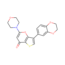 O=c1cc(N2CCOCC2)oc2c(-c3ccc4c(c3)OCCO4)csc12 ZINC000101661736