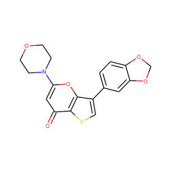 O=c1cc(N2CCOCC2)oc2c(-c3ccc4c(c3)OCO4)csc12 ZINC000101661925