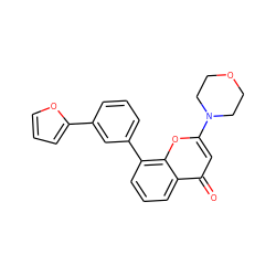 O=c1cc(N2CCOCC2)oc2c(-c3cccc(-c4ccco4)c3)cccc12 ZINC000101172213