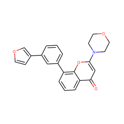 O=c1cc(N2CCOCC2)oc2c(-c3cccc(-c4ccoc4)c3)cccc12 ZINC000101172214