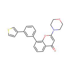 O=c1cc(N2CCOCC2)oc2c(-c3cccc(-c4ccsc4)c3)cccc12 ZINC000101172157