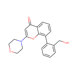 O=c1cc(N2CCOCC2)oc2c(-c3ccccc3CO)cccc12 ZINC000013677237