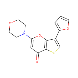 O=c1cc(N2CCOCC2)oc2c(-c3ccco3)csc12 ZINC000101661846