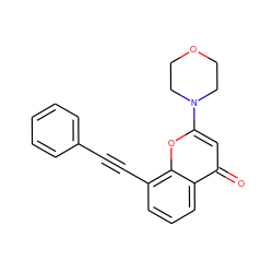 O=c1cc(N2CCOCC2)oc2c(C#Cc3ccccc3)cccc12 ZINC000026717848