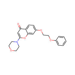 O=c1cc(N2CCOCC2)oc2cc(OCCOc3ccccc3)ccc12 ZINC000013677037