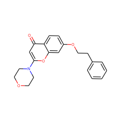 O=c1cc(N2CCOCC2)oc2cc(OCCc3ccccc3)ccc12 ZINC000013677028