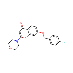 O=c1cc(N2CCOCC2)oc2cc(OCc3ccc(F)cc3)ccc12 ZINC000013677012