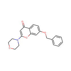 O=c1cc(N2CCOCC2)oc2cc(OCc3ccccc3)ccc12 ZINC000013676984