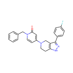 O=c1cc(N2CCc3[nH]nc(-c4ccc(F)cc4)c3C2)ccn1Cc1ccccc1 ZINC000473086108