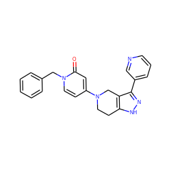 O=c1cc(N2CCc3[nH]nc(-c4cccnc4)c3C2)ccn1Cc1ccccc1 ZINC000473086819