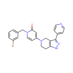 O=c1cc(N2CCc3[nH]nc(-c4ccncc4)c3C2)ccn1Cc1cccc(Br)c1 ZINC000473087436