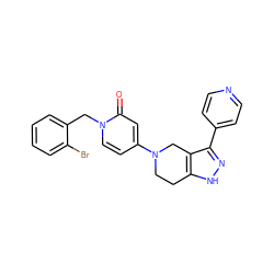 O=c1cc(N2CCc3[nH]nc(-c4ccncc4)c3C2)ccn1Cc1ccccc1Br ZINC000473089080