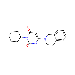 O=c1cc(N2CCc3ccccc3C2)[nH]c(=O)n1C1CCCCC1 ZINC000002961227