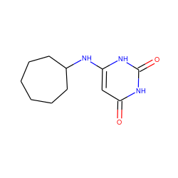 O=c1cc(NC2CCCCCC2)[nH]c(=O)[nH]1 ZINC000002841159