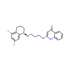 O=c1cc(NCCCN[C@@H]2CCCc3c(Cl)cc(Cl)cc32)[nH]c2ccccc12 ZINC000013487798