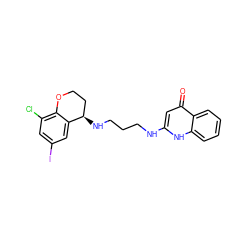 O=c1cc(NCCCN[C@@H]2CCOc3c(Cl)cc(I)cc32)[nH]c2ccccc12 ZINC000003925589