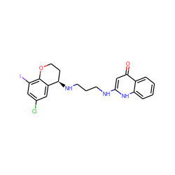 O=c1cc(NCCCN[C@@H]2CCOc3c(I)cc(Cl)cc32)[nH]c2ccccc12 ZINC000003925582