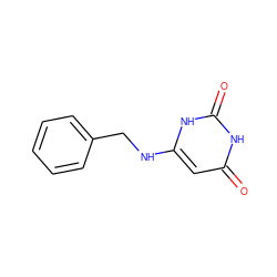 O=c1cc(NCc2ccccc2)[nH]c(=O)[nH]1 ZINC000000169533