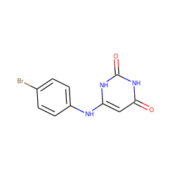 O=c1cc(Nc2ccc(Br)cc2)[nH]c(=O)[nH]1 ZINC000000245008