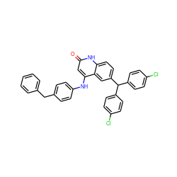 O=c1cc(Nc2ccc(Cc3ccccc3)cc2)c2cc(C(c3ccc(Cl)cc3)c3ccc(Cl)cc3)ccc2[nH]1 ZINC001772573423