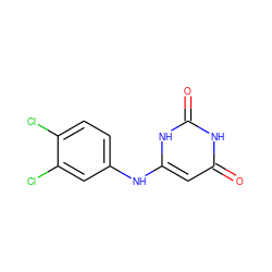 O=c1cc(Nc2ccc(Cl)c(Cl)c2)[nH]c(=O)[nH]1 ZINC000000245045