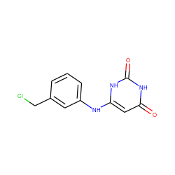 O=c1cc(Nc2cccc(CCl)c2)[nH]c(=O)[nH]1 ZINC000029545588