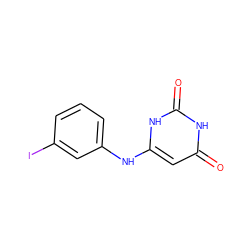 O=c1cc(Nc2cccc(I)c2)[nH]c(=O)[nH]1 ZINC000029489652