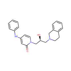 O=c1cc(Nc2ccccc2)ccn1C[C@@H](O)CN1CCc2ccccc2C1 ZINC000223849436