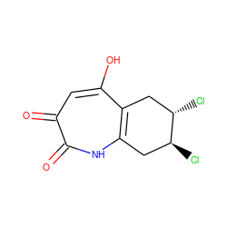 O=c1cc(O)c2c([nH]c1=O)C[C@H](Cl)[C@@H](Cl)C2 ZINC000026491540