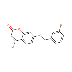 O=c1cc(O)c2ccc(OCc3cccc(Br)c3)cc2o1 ZINC000103243543