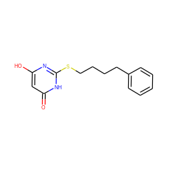 O=c1cc(O)nc(SCCCCc2ccccc2)[nH]1 ZINC000653834964