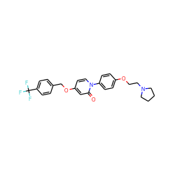 O=c1cc(OCc2ccc(C(F)(F)F)cc2)ccn1-c1ccc(OCCN2CCCC2)cc1 ZINC000066262321