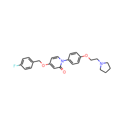 O=c1cc(OCc2ccc(F)cc2)ccn1-c1ccc(OCCN2CCCC2)cc1 ZINC000013983163