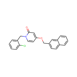 O=c1cc(OCc2ccc3ccccc3c2)ccn1Cc1ccccc1Cl ZINC000029048017