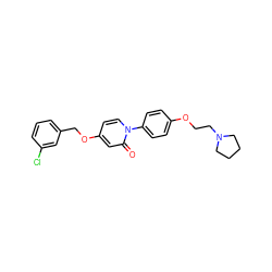 O=c1cc(OCc2cccc(Cl)c2)ccn1-c1ccc(OCCN2CCCC2)cc1 ZINC000066262945