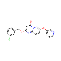 O=c1cc(OCc2cccc(Cl)c2)nc2ccc(Oc3cccnc3)cn12 ZINC001772634638