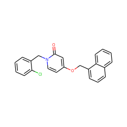 O=c1cc(OCc2cccc3ccccc23)ccn1Cc1ccccc1Cl ZINC000029048138