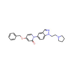 O=c1cc(OCc2ccccc2)ccn1-c1ccc2c(cnn2CCN2CCCC2)c1 ZINC000043196757