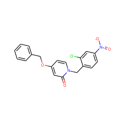 O=c1cc(OCc2ccccc2)ccn1Cc1ccc([N+](=O)[O-])cc1Cl ZINC000029047650