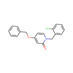 O=c1cc(OCc2ccccc2)ccn1Cc1ccccc1Cl ZINC000029048283