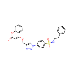 O=c1cc(OCc2cn(-c3ccc(S(=O)(=O)NCCc4ccccc4)cc3)nn2)c2ccccc2o1 ZINC000096933863